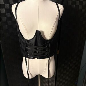 Current Mood Faux Leather Underbust corset